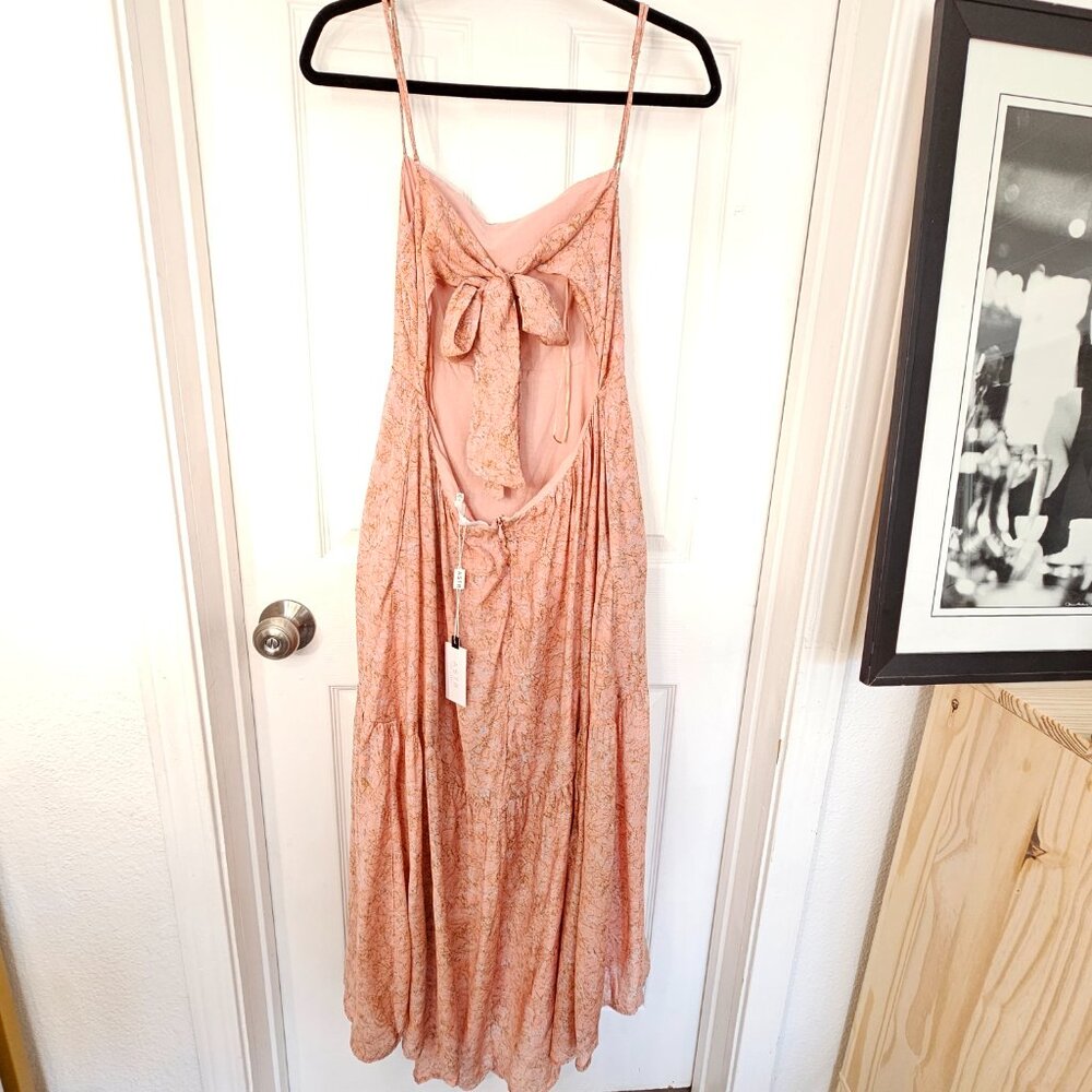ASTR THE LABEL URSA Midi DRESS IN PINK TAUPE STRAPPED HIGH LOW CUT Dress